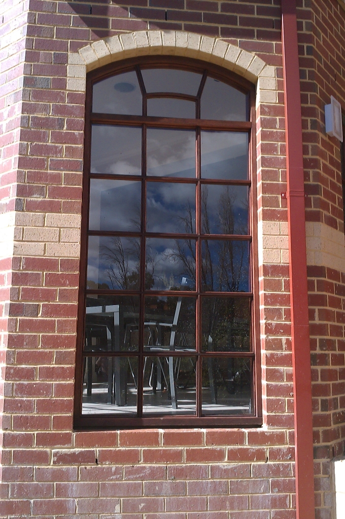 arched timber window